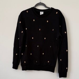 Zara Black Sweater with Gold Skulls